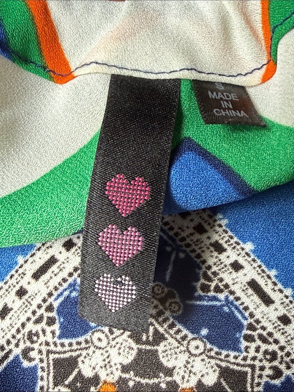 Boho Chevron Print Handkerchief Hem Tank Top - Blue/Multi women’s size small - Picture 2 of 14